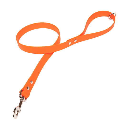 Biothane dog lead in waterproof vegan orange leather, Creature Clothes