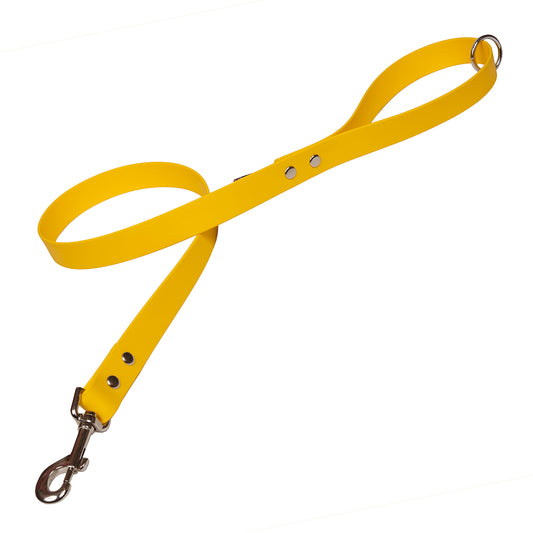 Biothane dog lead in waterproof vegan yellow leather, Creature Clothes