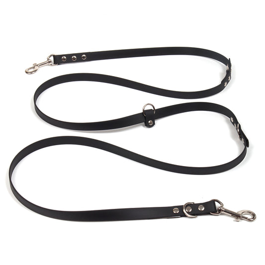 Black Biothane Hands Free Dog Lead in Waterproof Vegan Leather