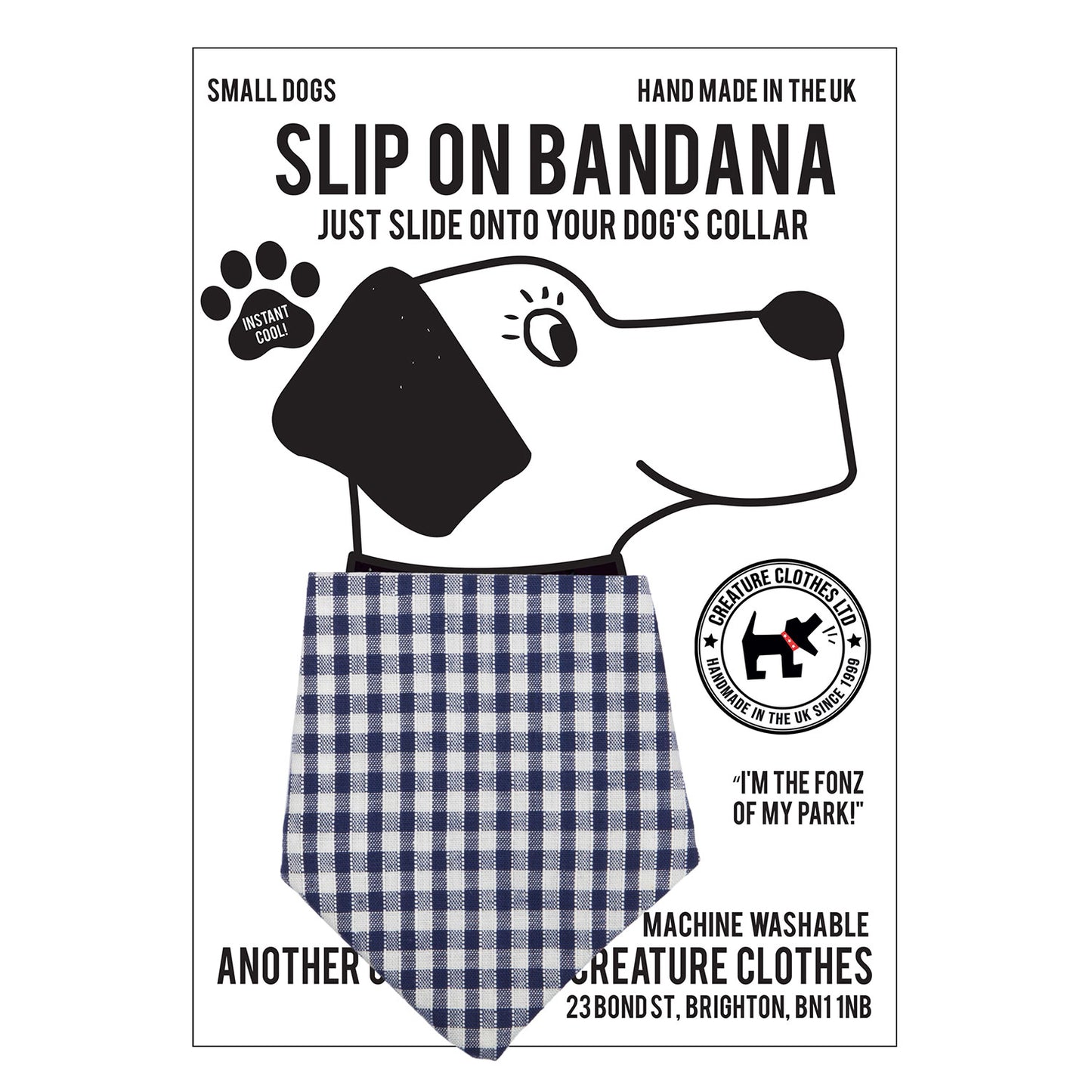 Slip on Dog Bandana in Gingham Blue