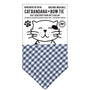 Cat Bandana in Blue Gingham Print