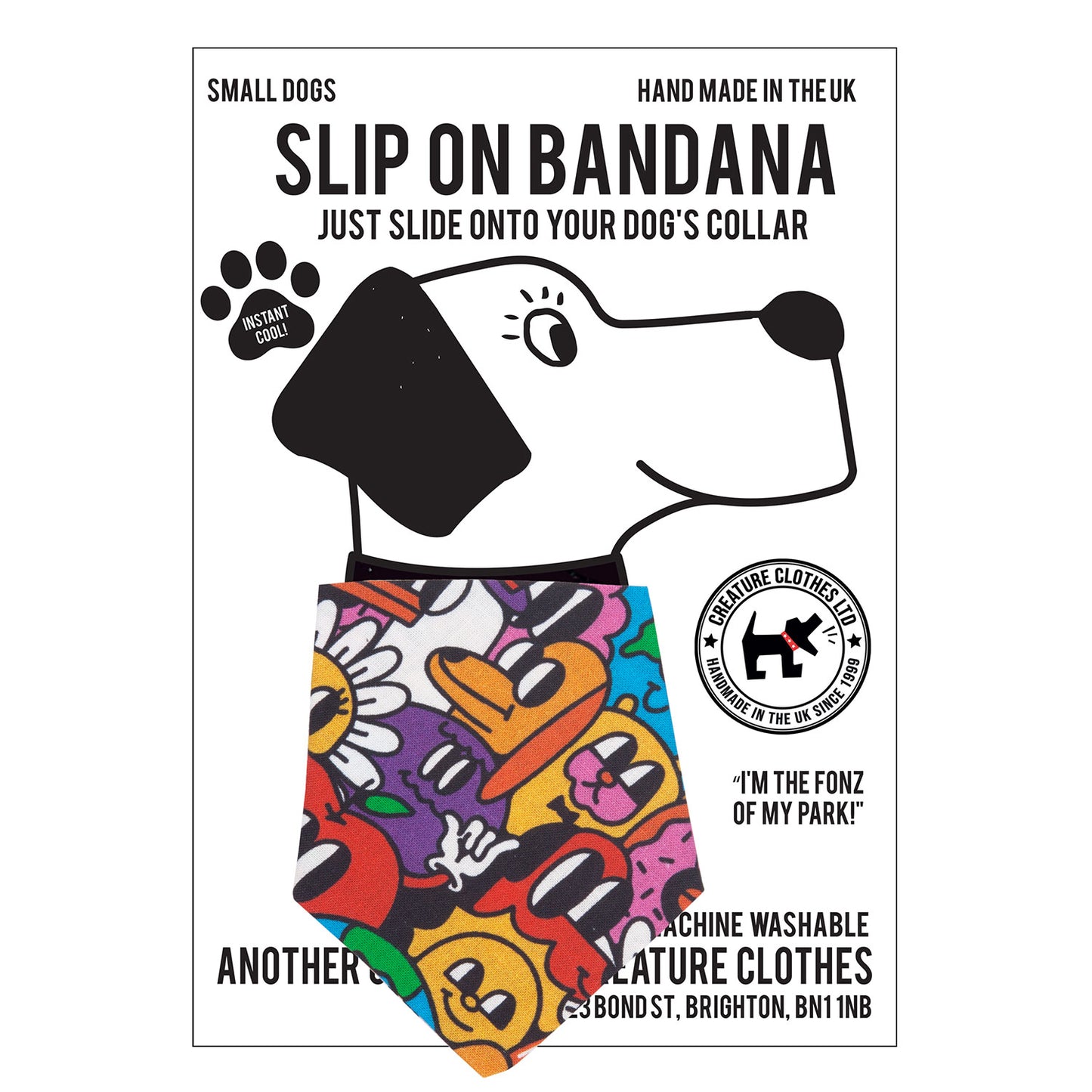 Slip on Dog Bandana in Cartoon Monsters