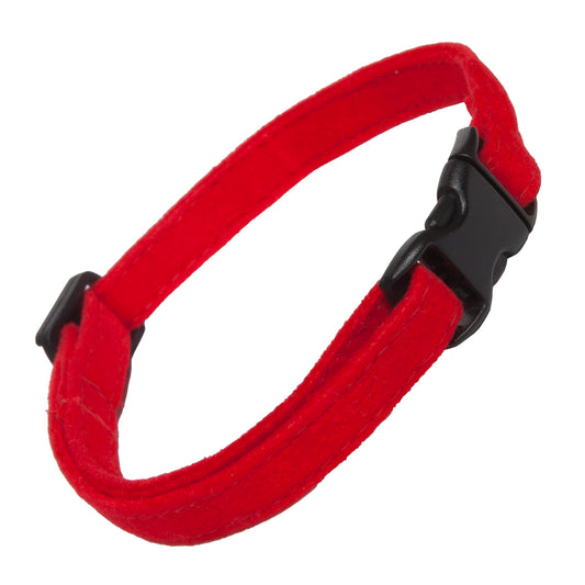 Cat Collar in Red Faux Suede, Creature Clothes