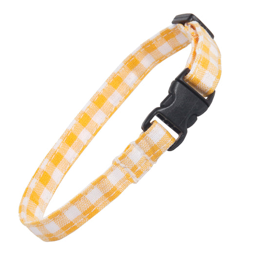 Cat Collar in Yellow Gingham, Creature Clothes