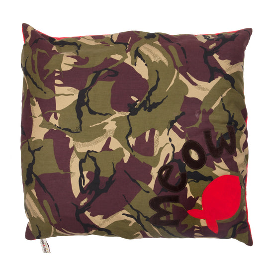 Cat Bed, camoflage cat bed, camoflage cat bed with red fish, Creature Clothes