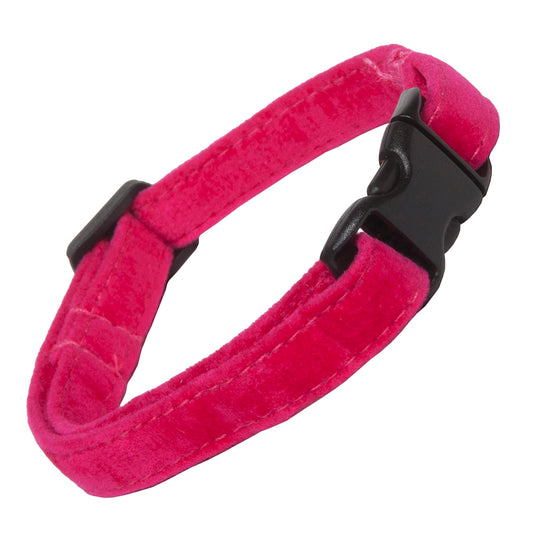 Cat Collar in Pink Faux Suede, Creature Clothes