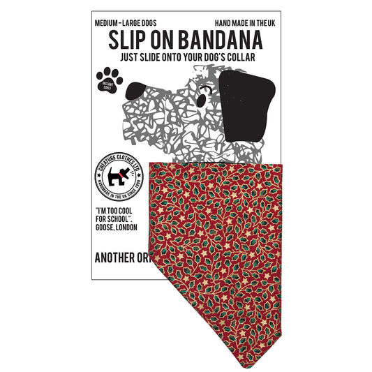 Slip on Dog Bandana - Golden Holly