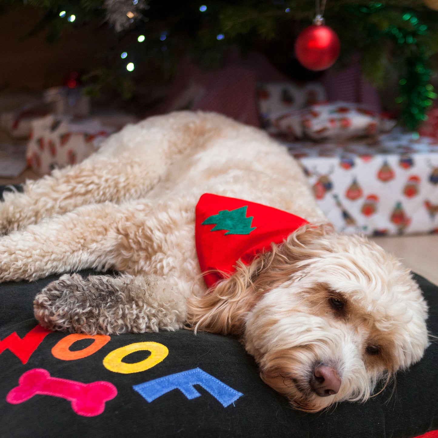 Slip on Dog Bandana - Classic Christmas Tree