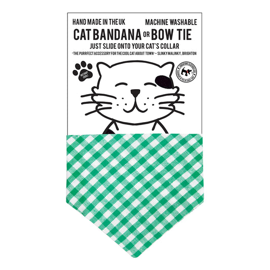 Cat Bandana in Green Gingham Print, Creature Clothes