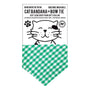 Cat Bandana in Green Gingham Print