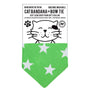 Cat Bandana in Green and White Star Print