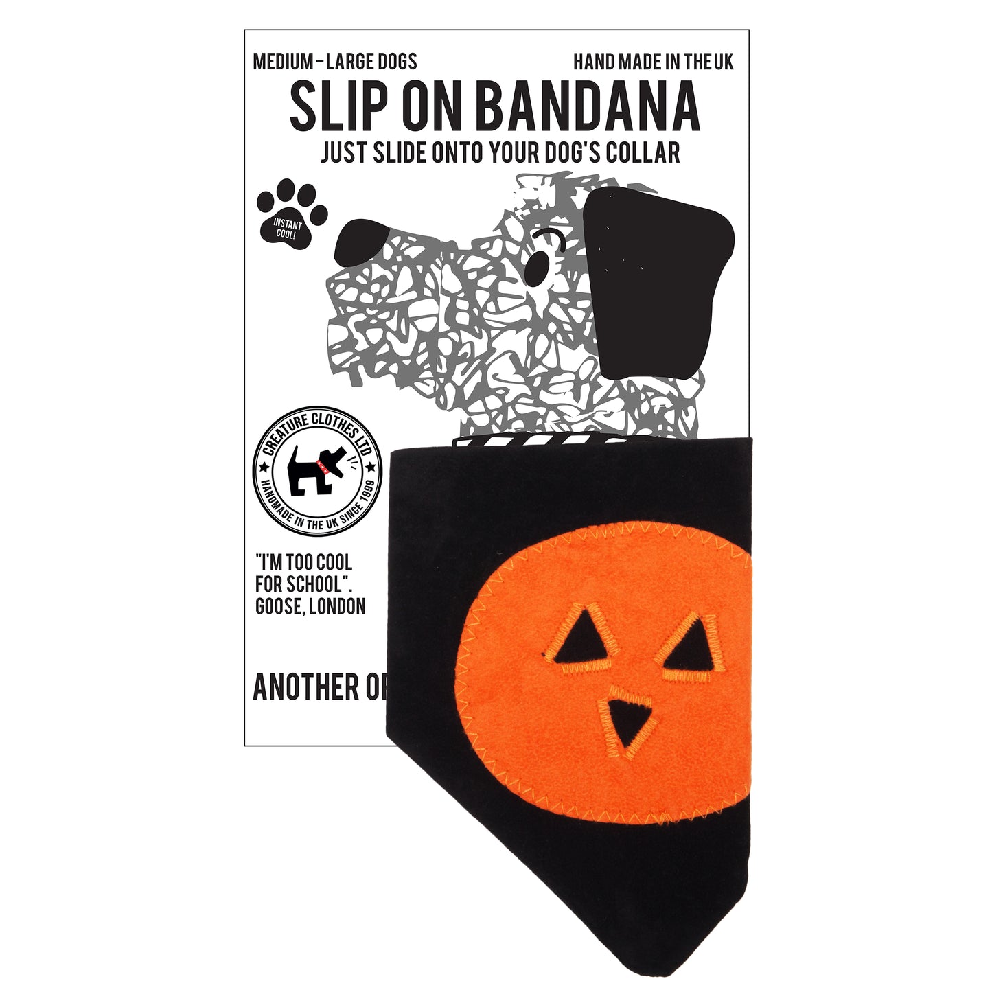 Slip on Dog Bandana - Halloween Pumpkin