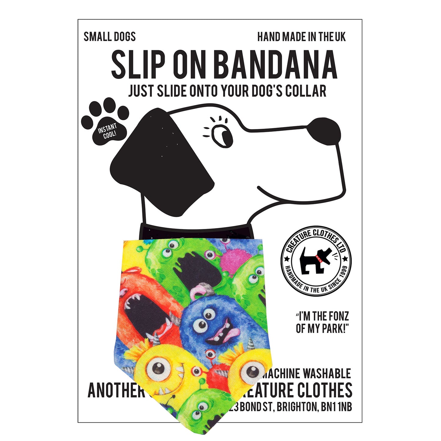 Slip on Dog Bandana in Monsters