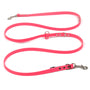 Biothane red vegan leather hands-free dog lead in bright pink