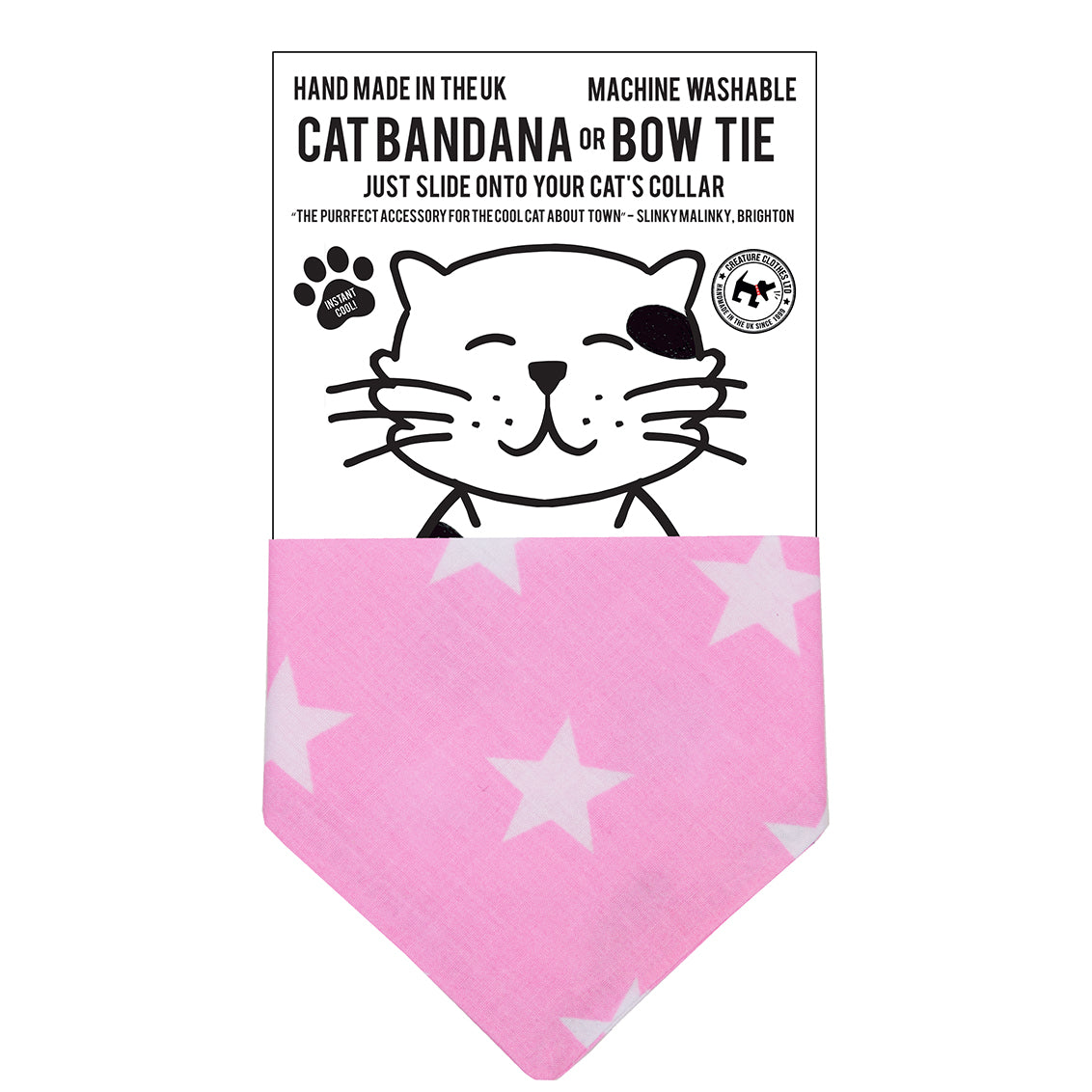 Cat Bandana in Pink Star Print