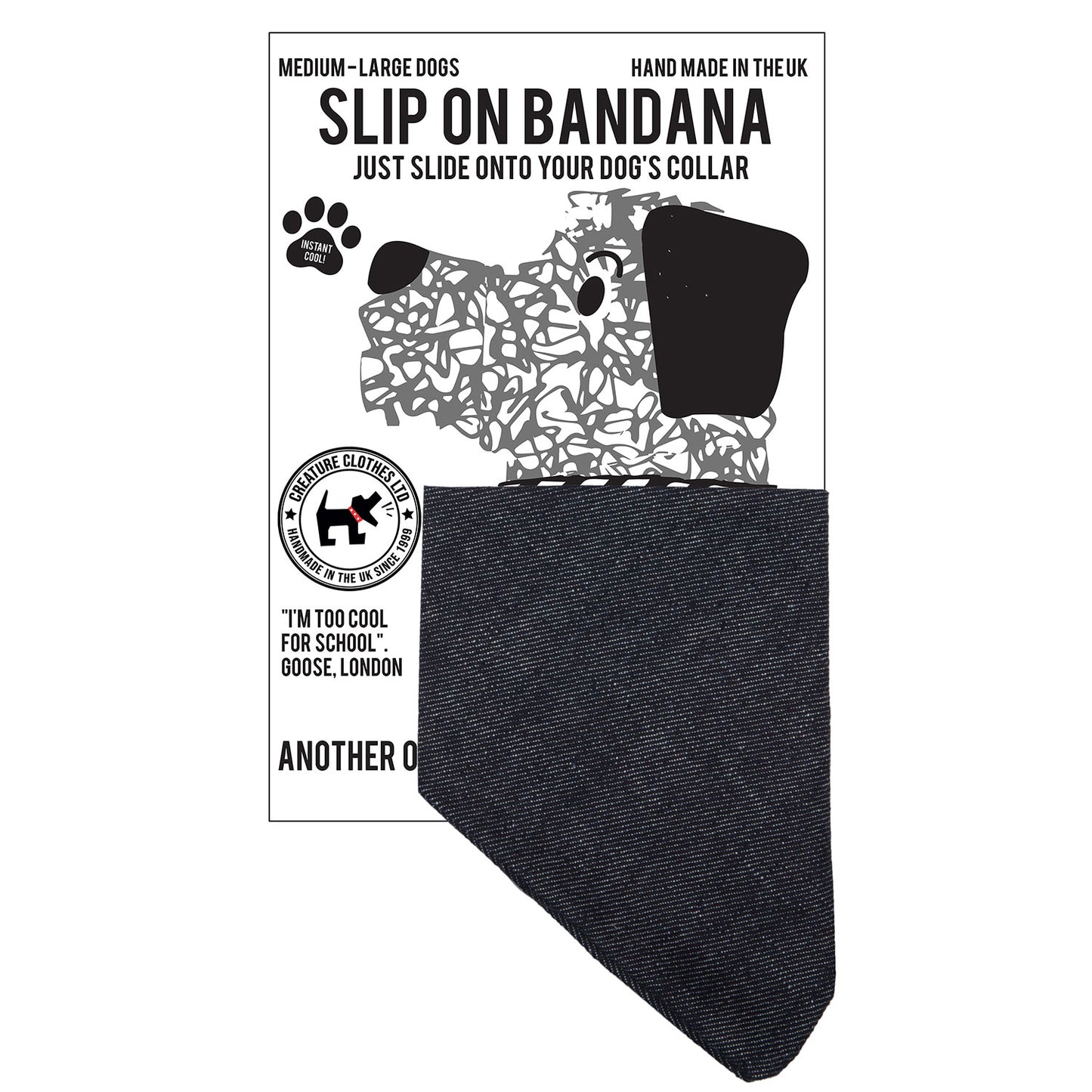 Slip on Dog Bandana in Plain Denim