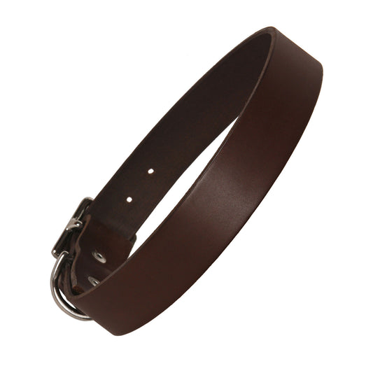 Plain Chocolate Brown Leather Dog Collar, Creature Clothes