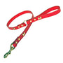 Brass Bone Red Leather Dog Lead