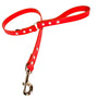 Silver Star Red Leather Dog Lead