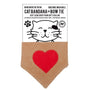 Cat Bandana with Applique Heart on Tan Faux Suede