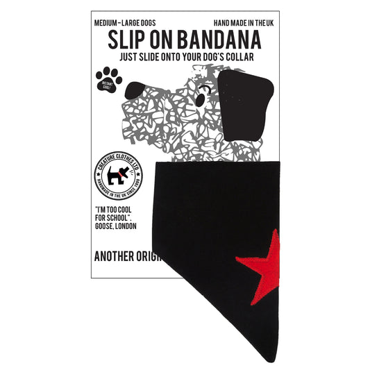 Slip on Dog Bandana - Red Star on Denim