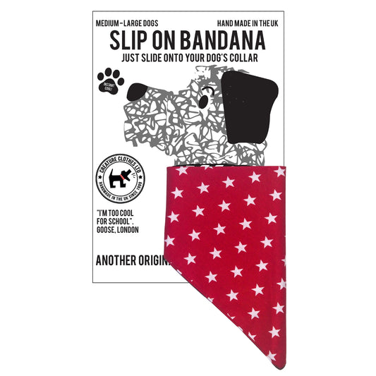 Slip on Dog Bandana in Red Star Print