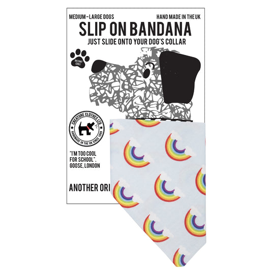 Slip on Dog Bandana in Rainbow Sky