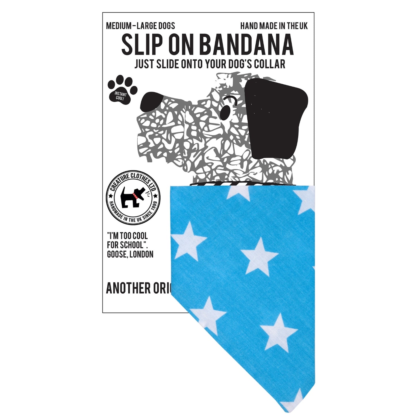 Slip on Dog Bandana in Big Blue Star