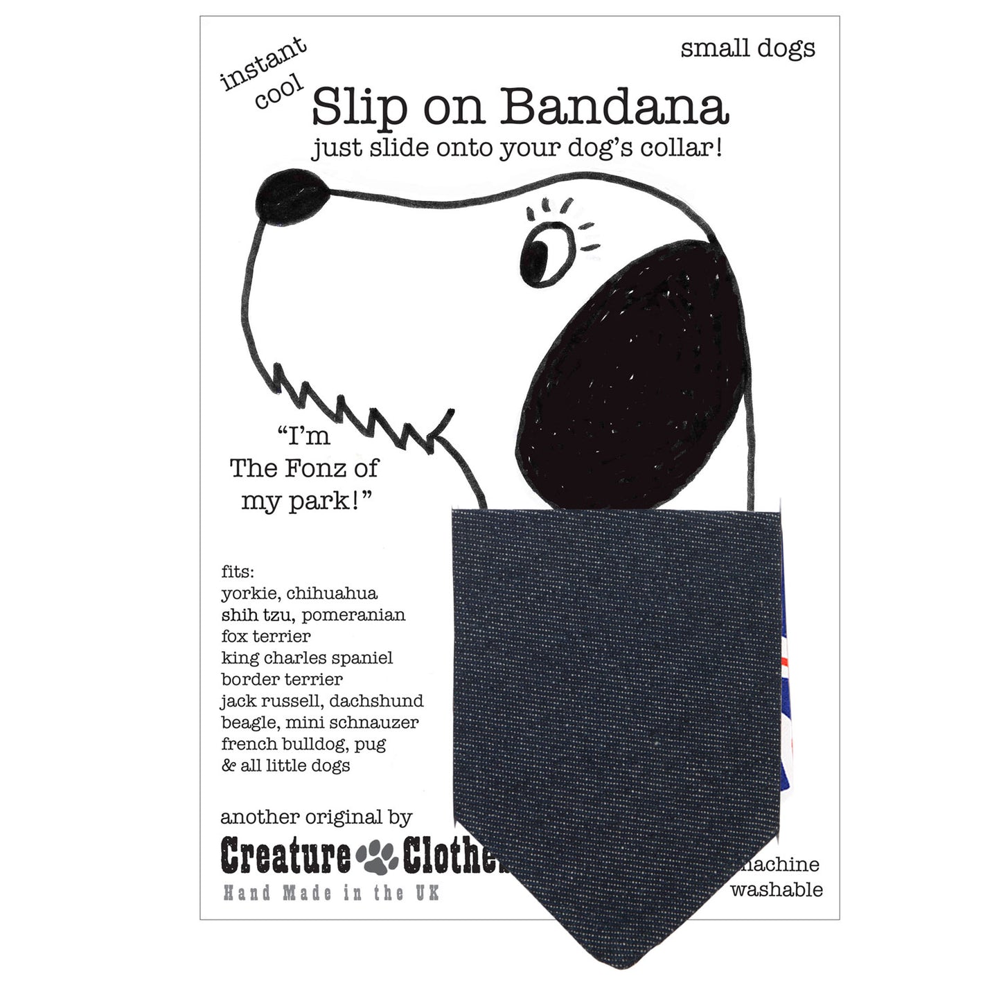 Slip on Dog Bandana in Plain Denim