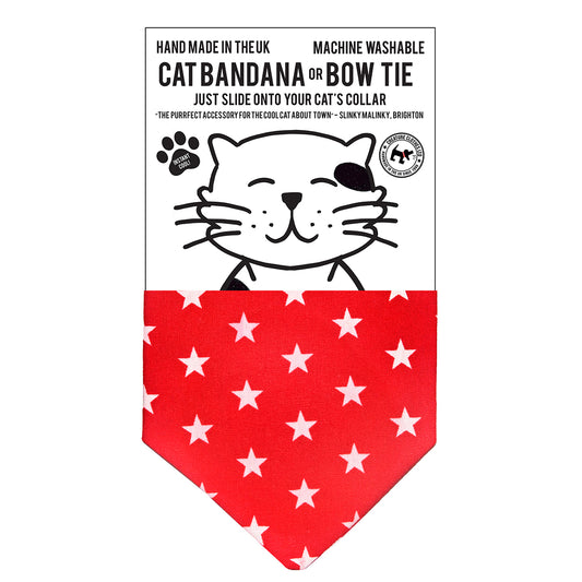 Cat Bandana in Red Star Print