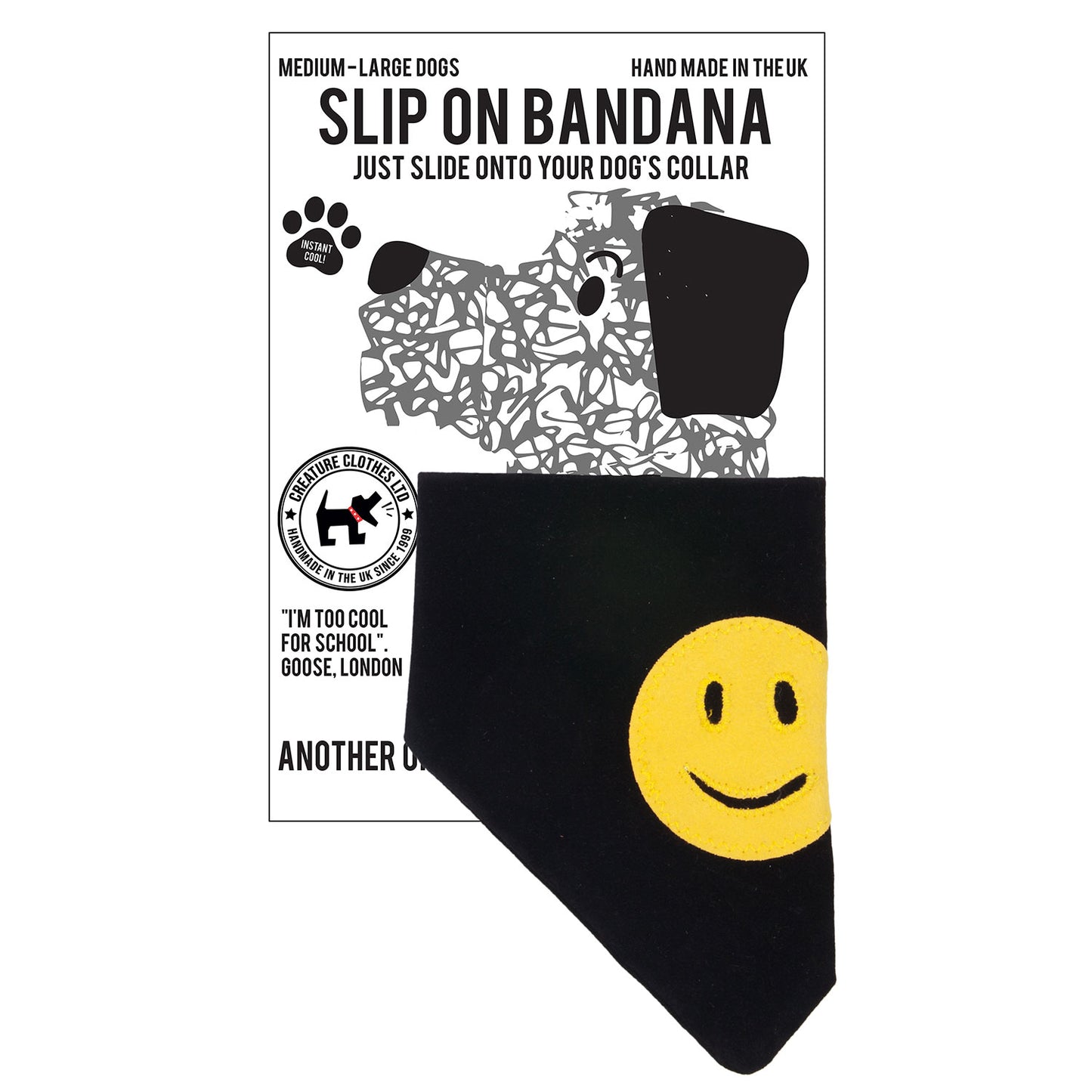 Slip on Dog Bandana - Smiley Face