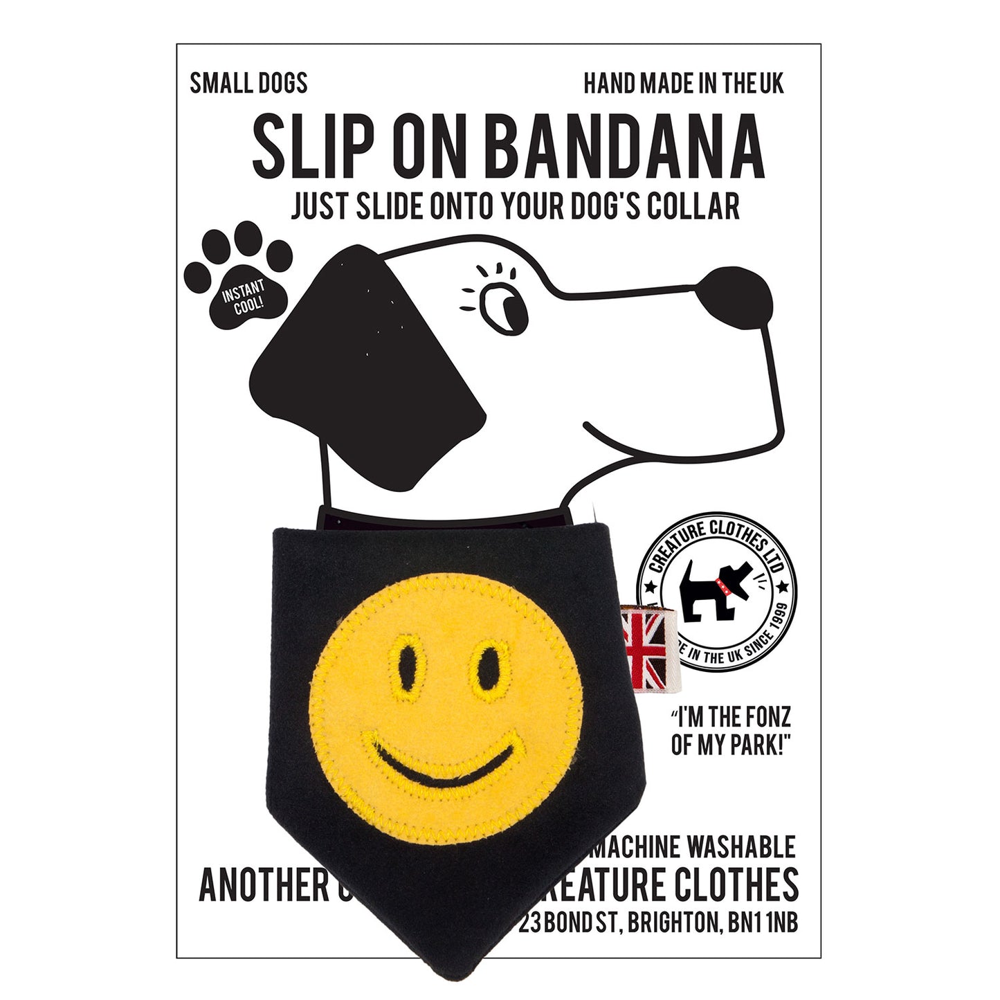 Slip on Dog Bandana - Smiley Face