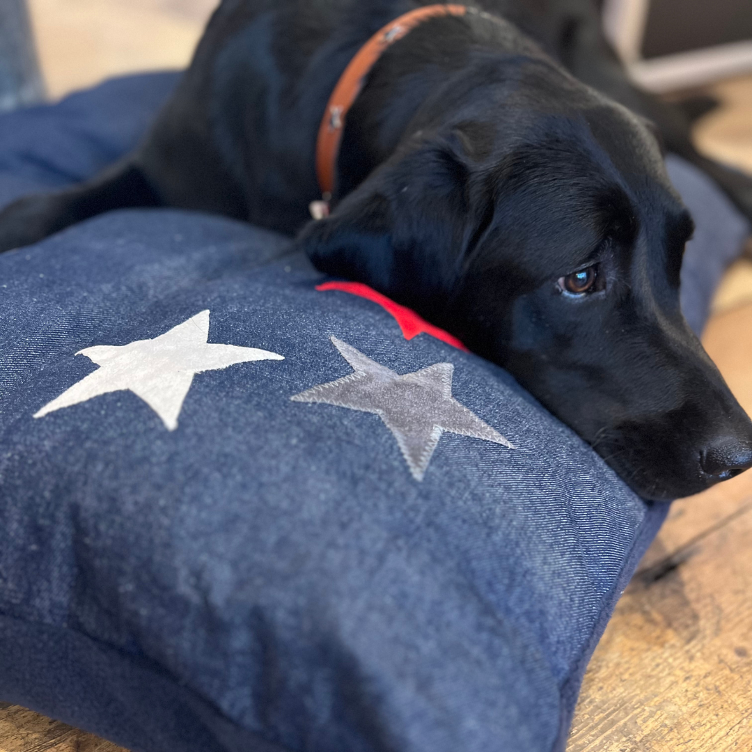 Triple Star Dog Bed in Denim, Creature Clothes