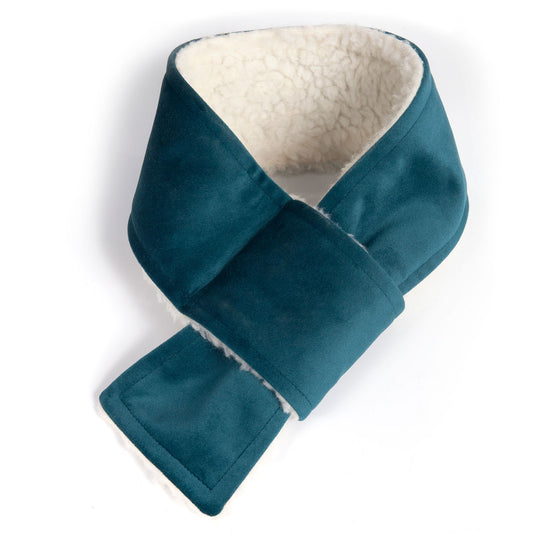 Dog Scarf - Teal Velvet & Sherpa