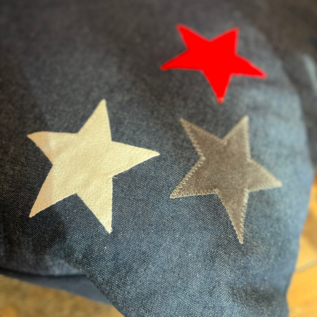 Triple Star Dog Bed in Denim