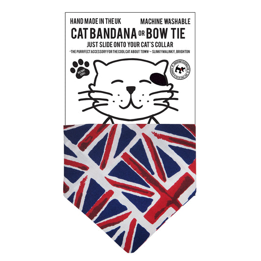 Cat Bandana in Union Jack Print