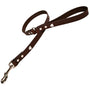 Silver Heart Chocolate Brown Leather Dog Lead