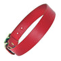 Plain Red Leather Dog Collar