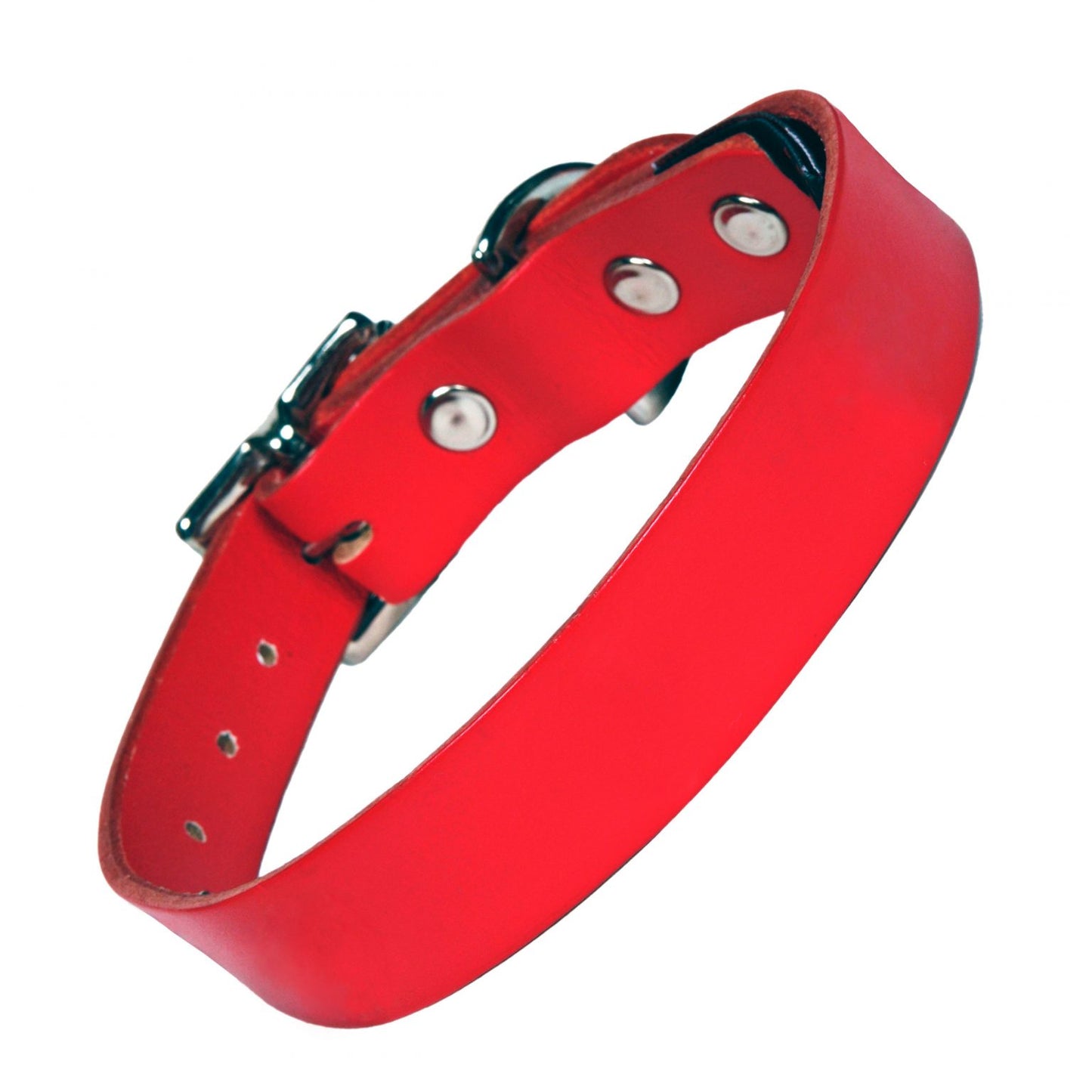 Plain Red Leather Dog Collar, Creature Clothes