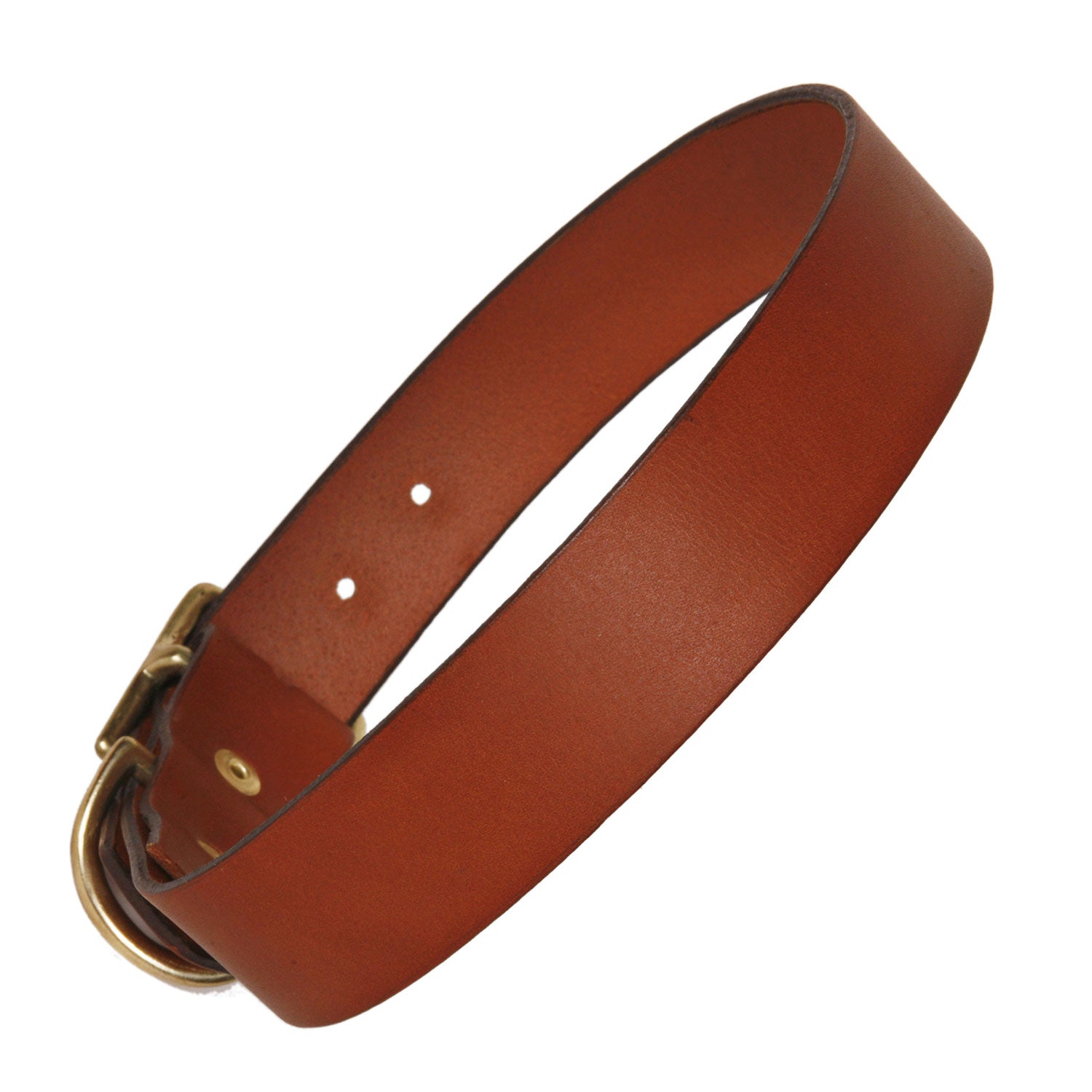 Plain Tan Leather Dog Collar