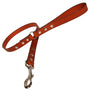 Silver Star Tan Leather Dog Lead