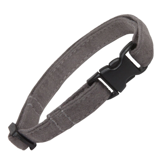 Cat Collar in Grey Faux Suede, Creature Clothes